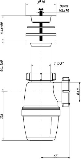 SANIT 151612 Настенный воздуховод PE, прямой односторонний фланец для мембранных зажимного кольца, втулки якоря V4A  - Вид №1