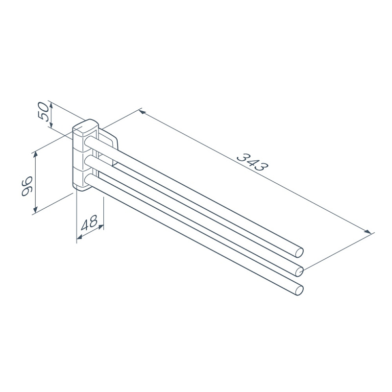A9032722 Тройная вешалка-вертушка для полотенец черная AM.PM Gem - Вид №5