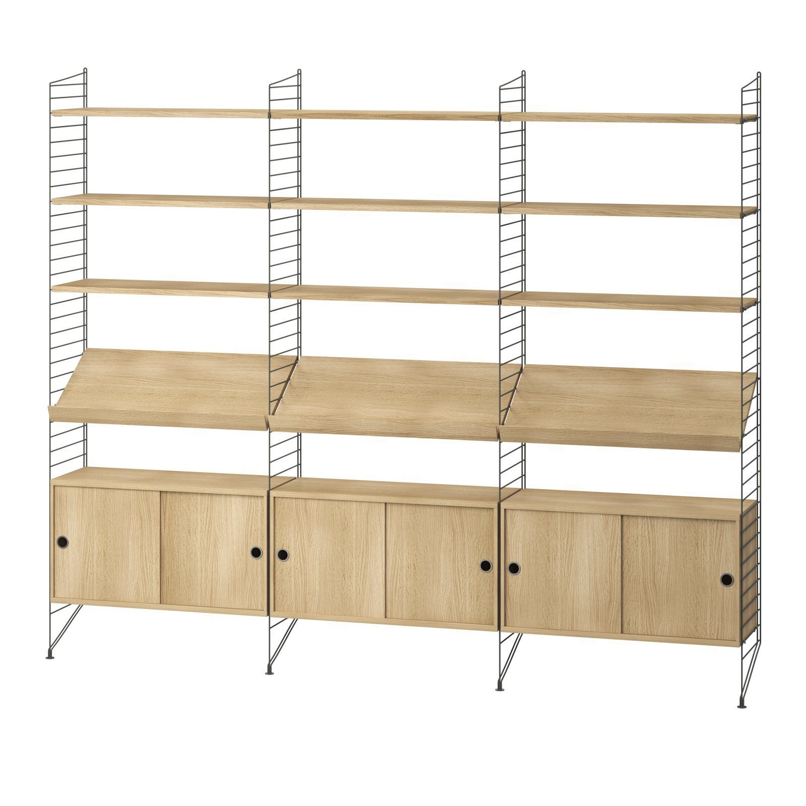 Секционный книжный шкаф из стали с порошковым покрытием String Furniture LIVING ROOM G ARCH-00113877 - Вид №14