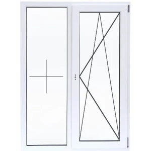 Пластиковое окно ПВХ Deceuninck двустворчатое 1000x1000 мм (ВхШ) двухкамерный стеклопакет белый (с двух сторон)