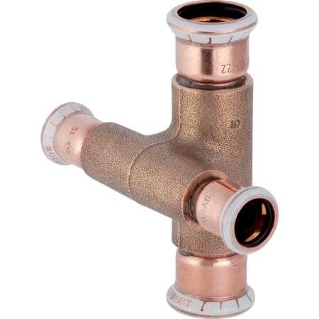 61504 Крестовина двухплоскостная Geberit Mapress из меди, редукционная, с уступом Geberit 