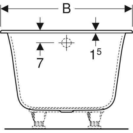 554.042.01.1 Прямоугольная ванна Geberit Soana, узкий край Geberit  - Вид №4