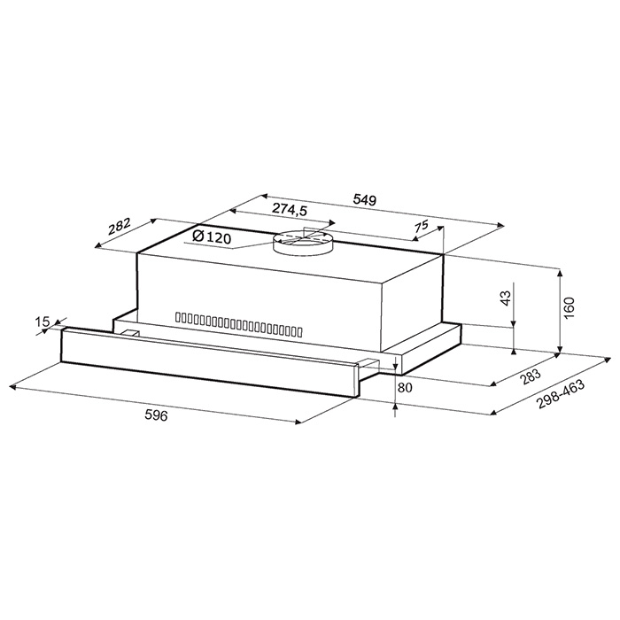 8118332 Вытяжка телескопическая KRONA KAMILLA R 600 серебристый/серебристый STDN-0103521 - Вид №11