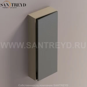 LIFT Модульный шкаф 100 см с правой дверью на доводчиках. Модули могут располагаться горизонтально и вертикально. Отделка: серый дуб и черная кожа. AMOB053NERCDX