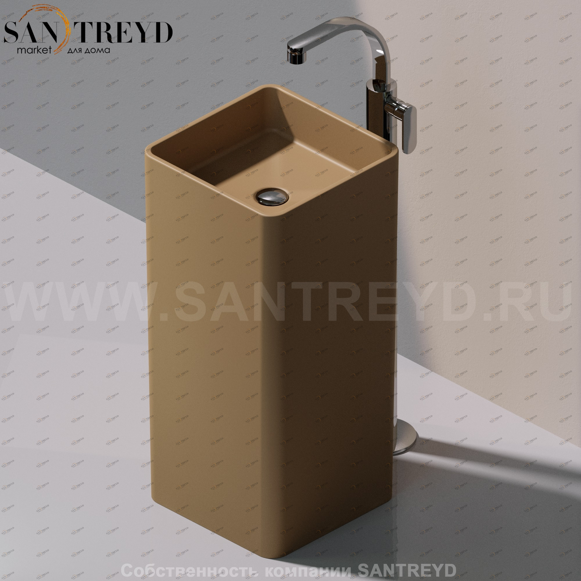 MW40C9004 Напольная раковина стоящая квадратная Ceramica Flaminia Mono