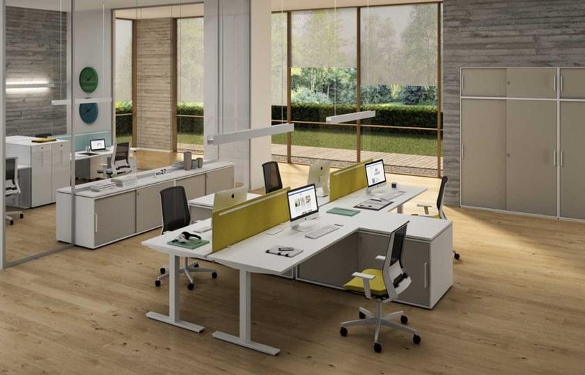 Bralco Несколько рабочих станций из меламина с разделительными панелями Winglet sun-id-1380730 - Вид №4