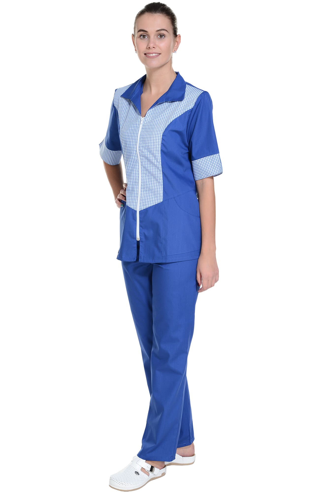 66084 Костюм "Грация" василек  Одежда для обслуживающего персонала  размер 44 Спецодежда  - Вид №14