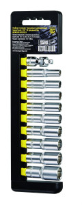 90663650 Набор торцевых головок BG2033, 1/4", 6-14 мм, 10 предметов STLM-0328325 BERGER