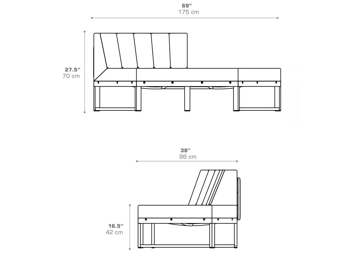 Модульный изогнутый садовый диван из ткани MAMAGREEN Munia ARCH-00071252 - Вид №9