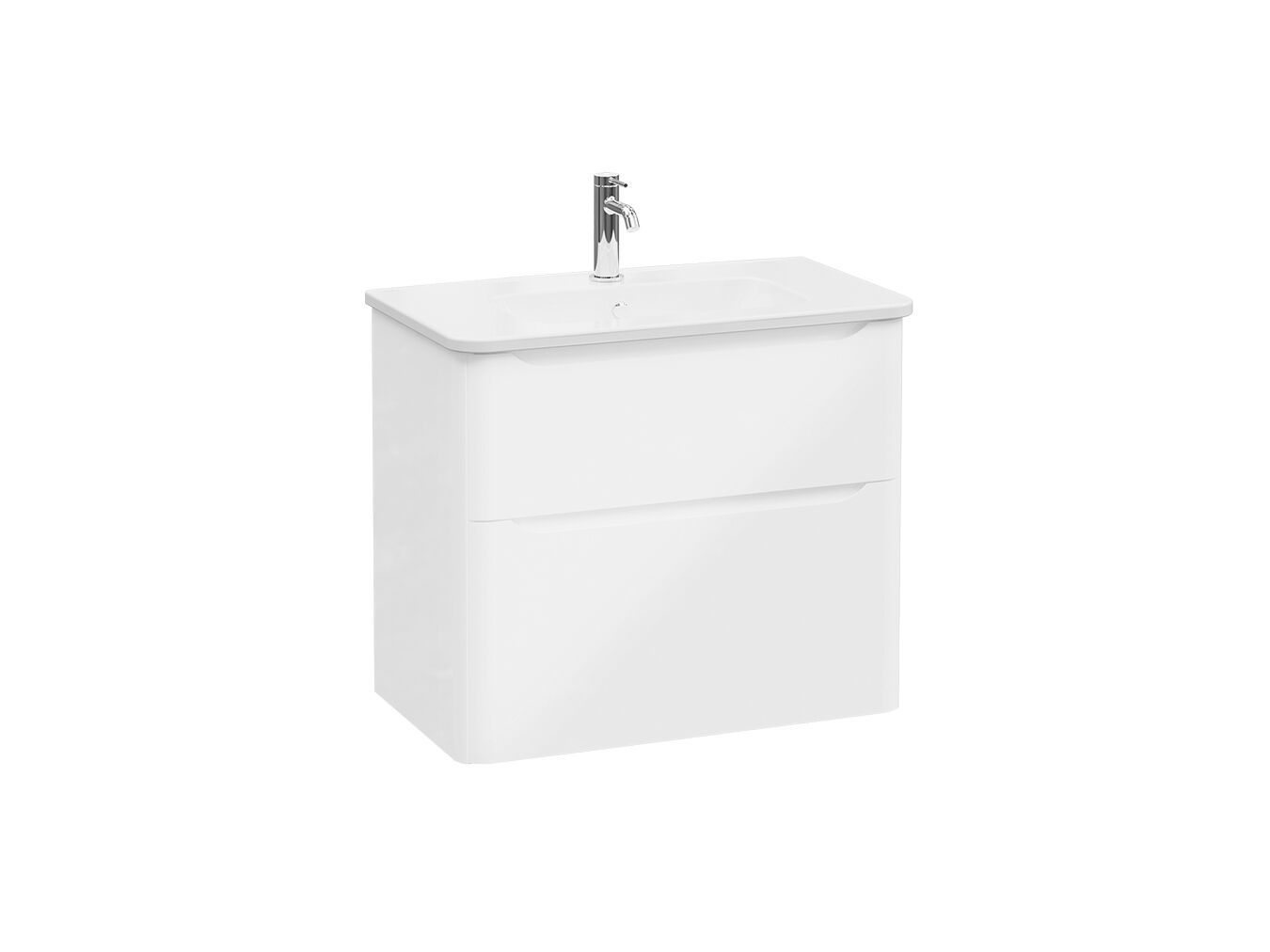 Подвесной шкаф для умывальника со встроенной раковиной VitrA Bathrooms Integra Round ARCH-00130433 - Вид №1