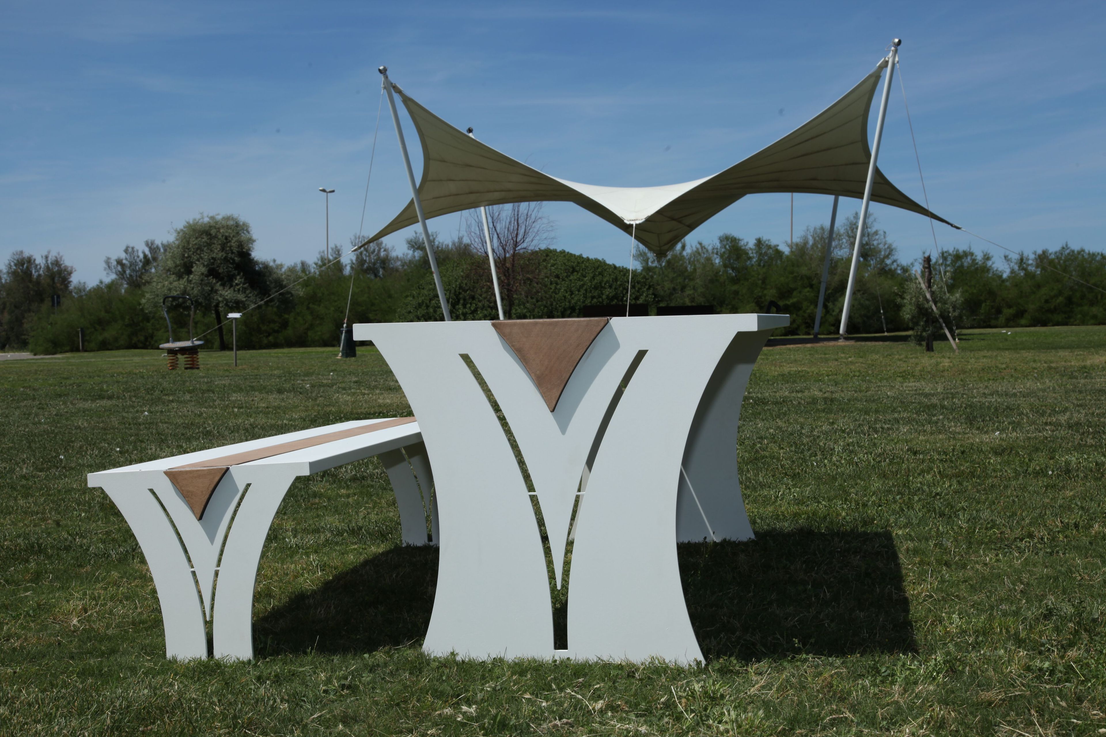 Прямоугольный стол для общественных мест из стали и дерева CITYSì Viktor ARCH-00088497 - Вид №3