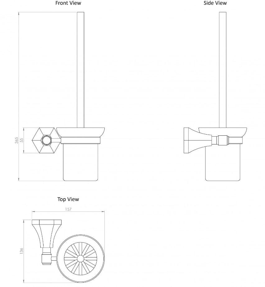 Керамическая настенная туалетная щетка LUSSO Eton ARCH-00029455 - Вид №3