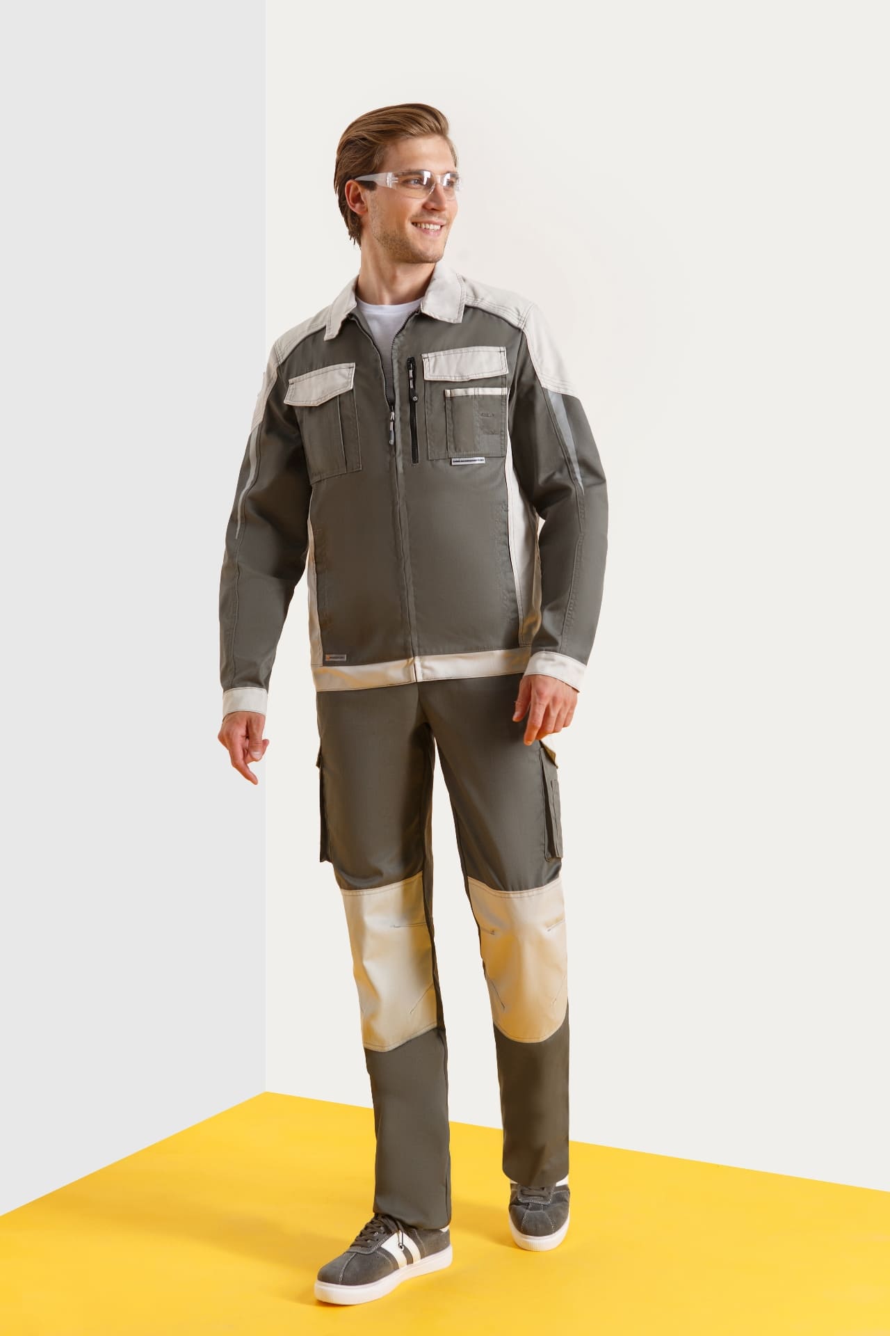 4957102 Костюм  NEW серый хаки с серым песком STATUS  Летняя спецодежда  размер 52-54/182-188  - Вид №7