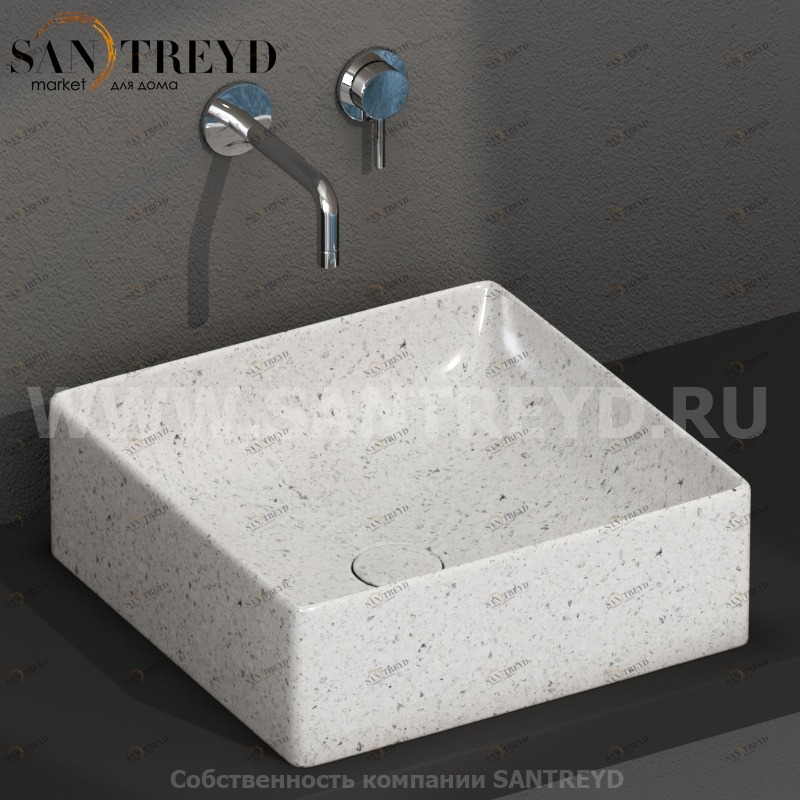 B6Q42GG Накладная раковина на столешницу  квадратная Ceramica Globo T-EDGE