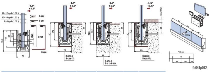Metalglas Bonomi Регулируемая балюстрада с боковым креплением sun-id-1457884 - Вид №1