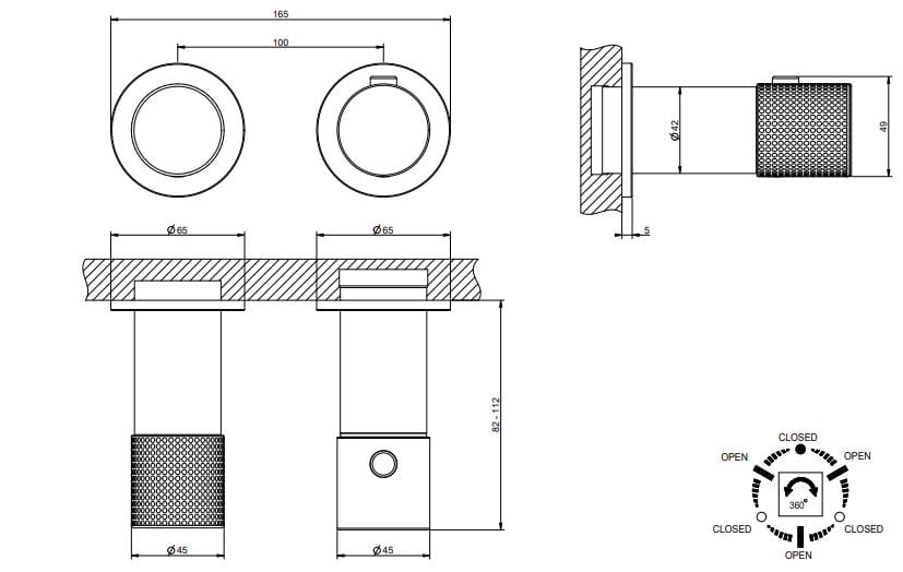 Хром латунь термостатический смеситель для душа Gessi Habito ARCH-00063060 - Вид №3