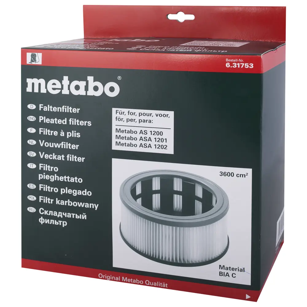 Фильтр складчатый Metabo для модели AS 20 L, 631753000 15866333 STLM-2132563  - Вид №2