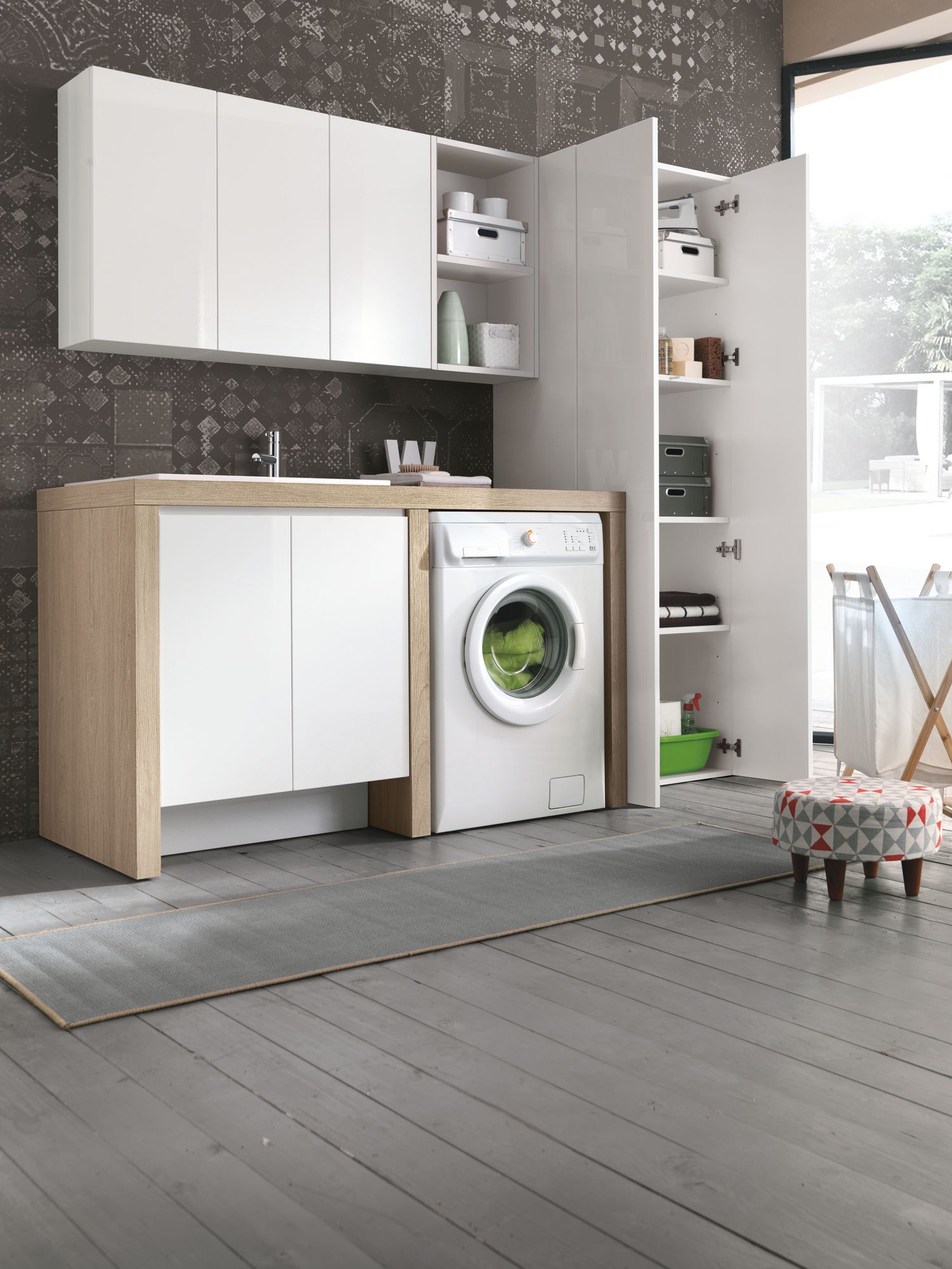 Шкаф для белья со стиральной машиной Gruppo Geromin магазин ARCH-00103028 - Вид №1