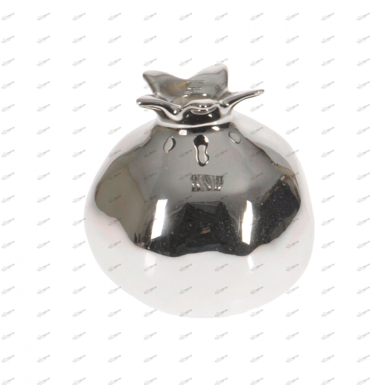 Ваза Гранат серебристого цвета TO4ROOMS - 212485 Серебро 