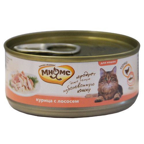 ПР0030894*24 Корм для кошек Курица с лососем в нежном желе конс. 70г (упаковка - 24 шт) МНЯМС 