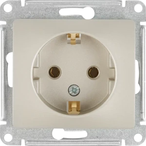 Розетка встраиваемая Systeme Electric Glossa с заземлением цвет платина 84693620 STLM-2005142