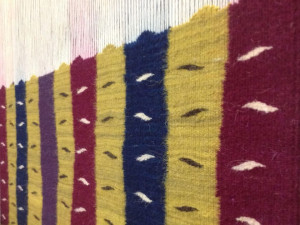 Полосатый шерстяной ковер ручной работы