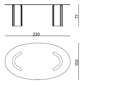 Стеклянный овальный стол Bizzotto Italia Symphony-Infinity ARCH-00148362 - Вид №3