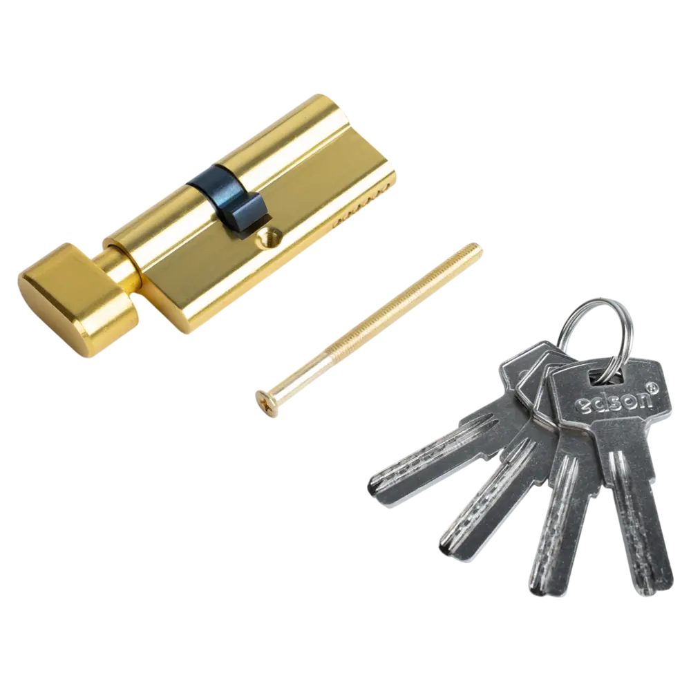 Цилиндр EDS-CYL 30x40 мм ключ/вертушка цвет латунь EDSON STLM-2184386 - Вид №2