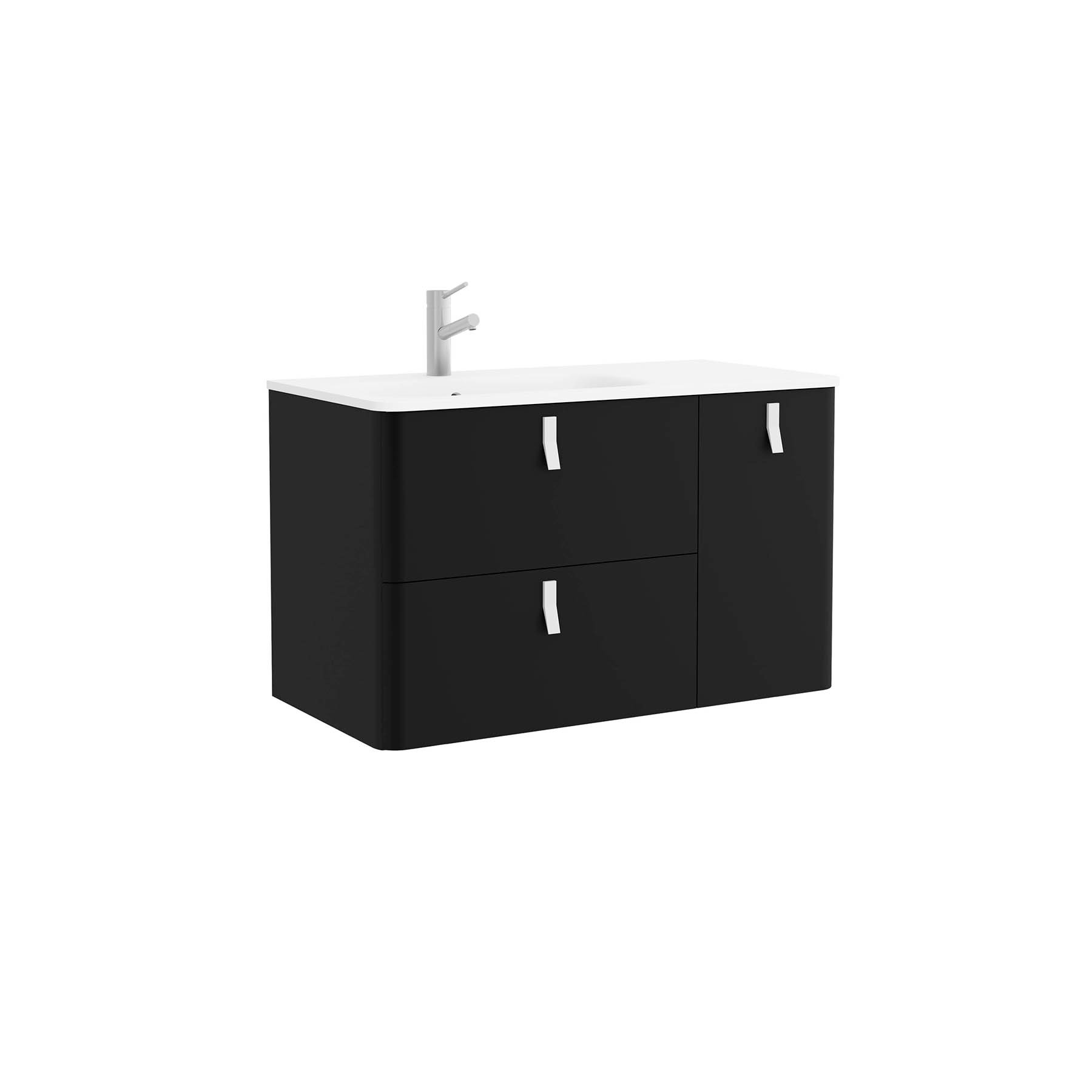 24611 SALGAR Мебель для умывальника UNIIQ 900 правая MATT BLACK Мягкий черный  - Вид №3