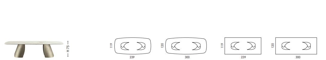 Прямоугольный стол с керамическим верхом EFORMA Жемчужина ARCH-00022341 - Вид №6