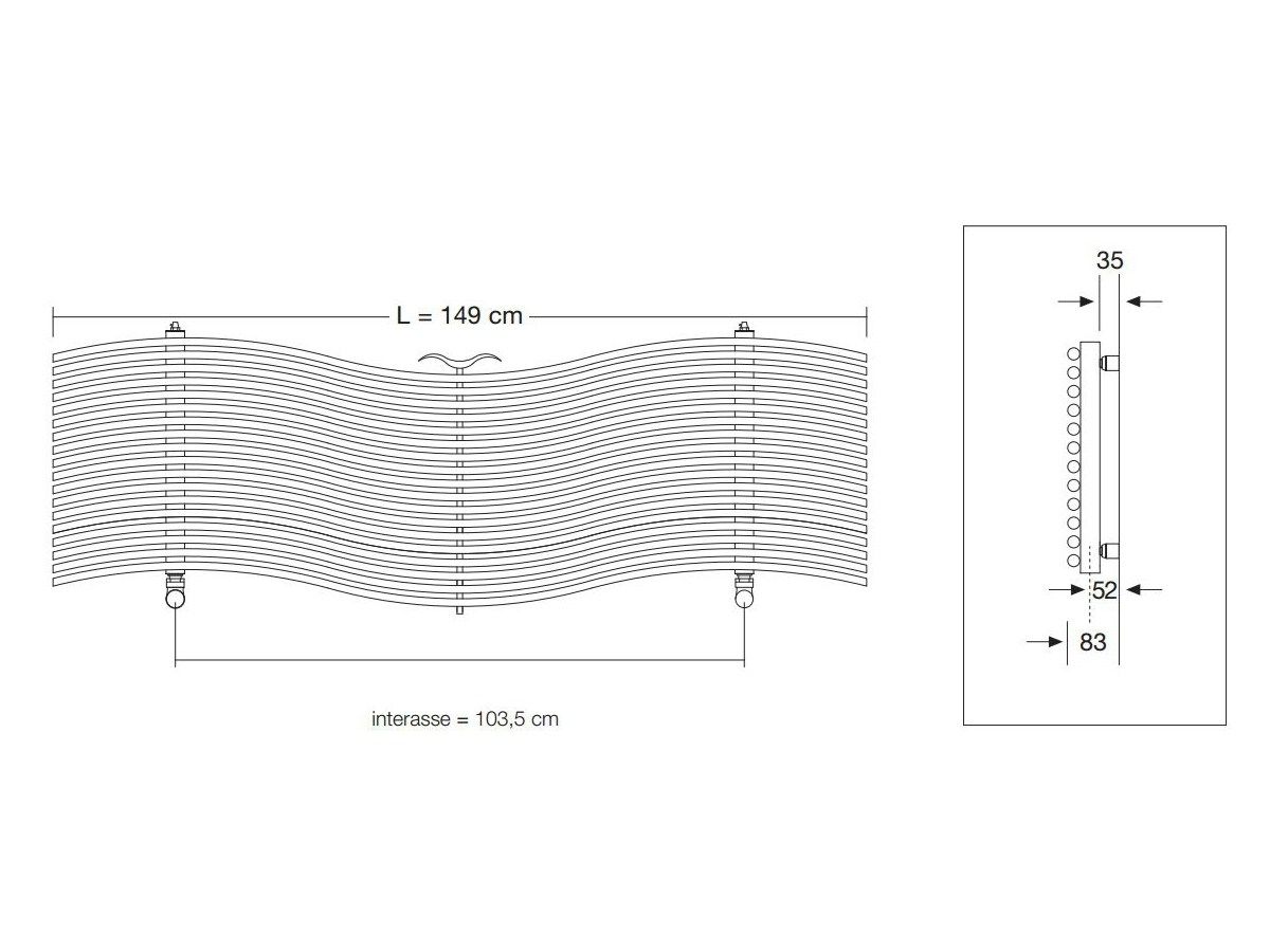 Горизонтальный полотенцесушитель из углеродистой стали Tubes основы ARCH-00106805 - Вид №2
