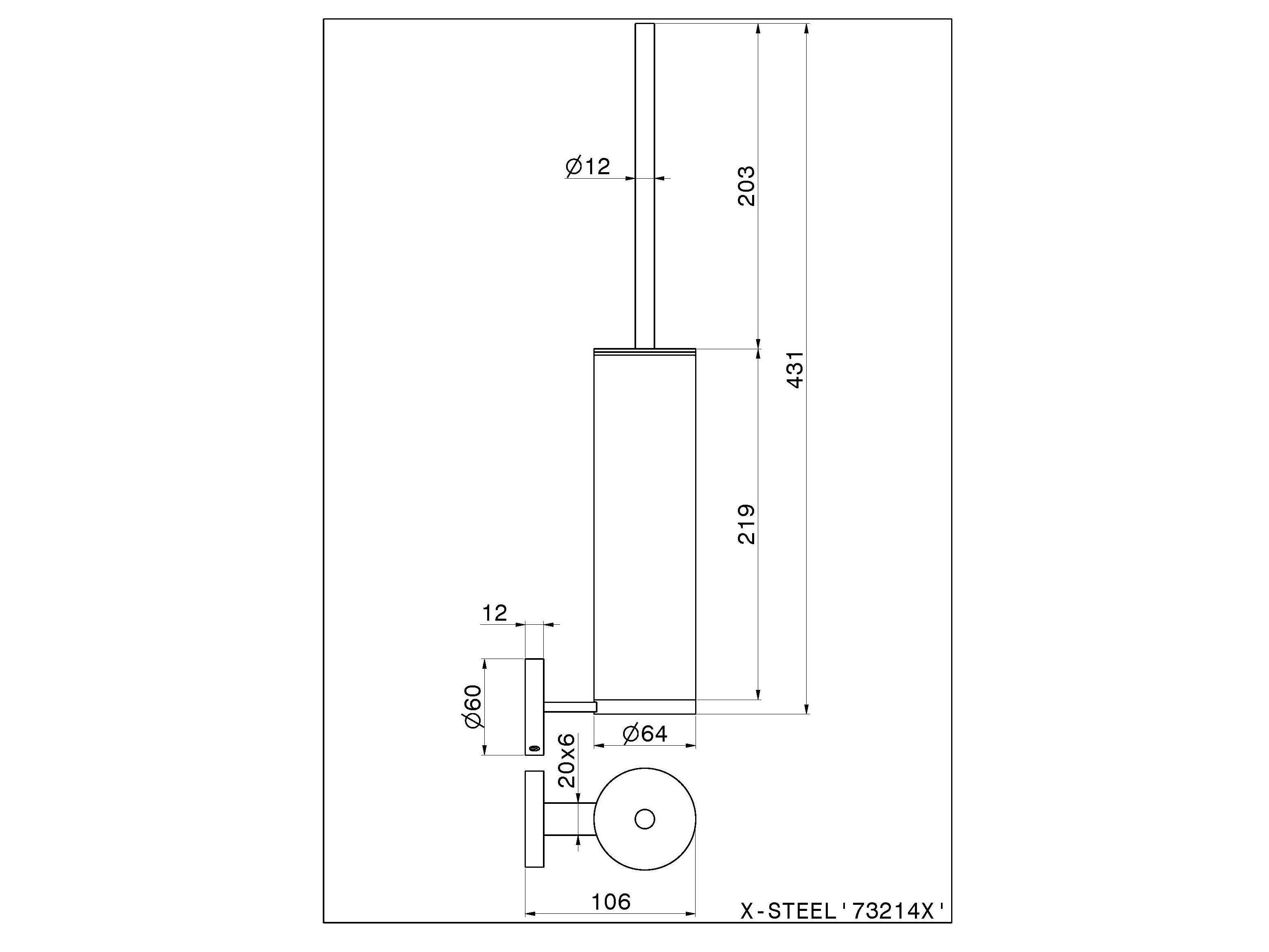 Туалетная щетка из нержавеющей стали Newform аксессуары X-STEEL 316 ARCH-00126243 - Вид №2