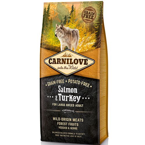 ПР0039867 Корм для собак Carnilove беззерновой для крупных пород, лосось, индейка сух. 12кг Brit 