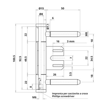 Otlav 335 15 петля с центральной пластиной LK01-99