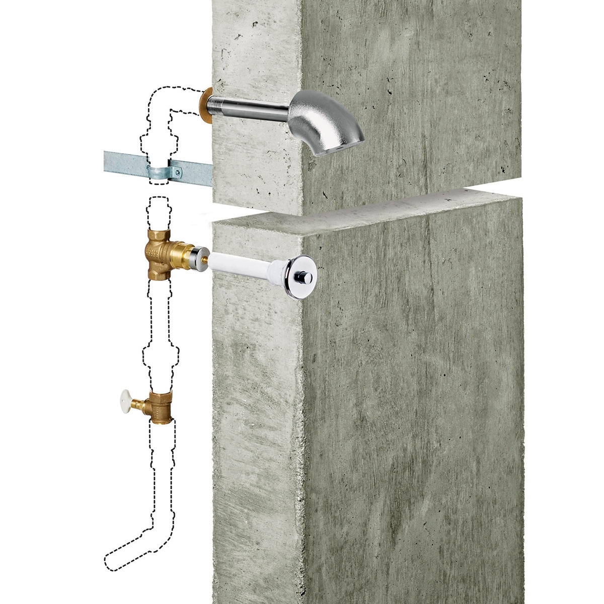 00379506 Проходной душ 100-200мм повышенной безопасности Docol ALTA SEGURANCA  - Вид №1