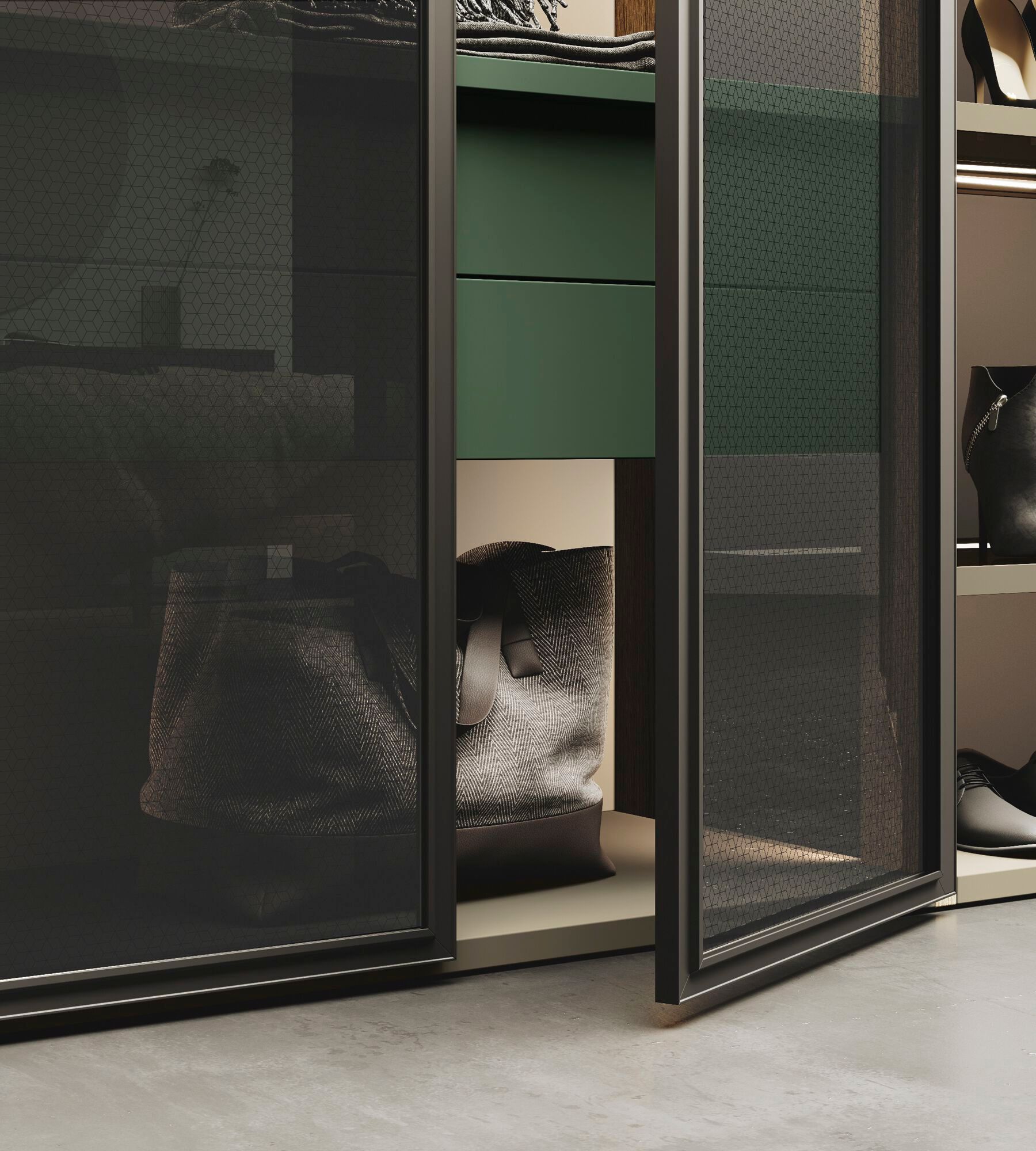 Алюминиевый и деревянный секционный шкаф с индивидуальным ящиком Guzzini & Fontana Unlimited ARCH-00076489 - Вид №4