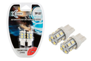 16659032 Автомобильная лампа TP-137, 12V/T20, W21/5W, 7443, Яркость +50%, 2 шт. 1009286 XENITE