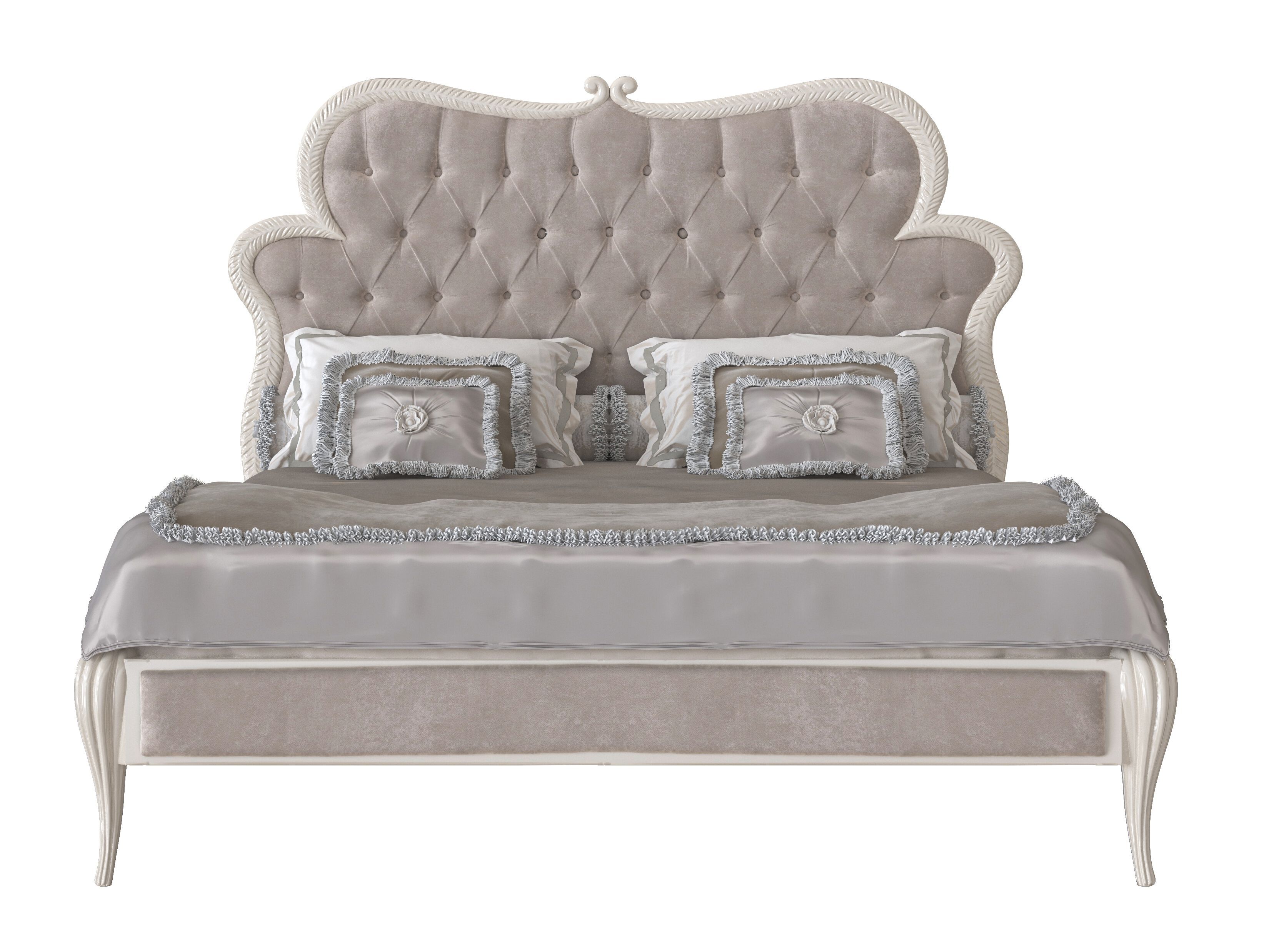 Двуспальная кровать из ткани с капитонным изголовьем Modenese Luxury Interiors EXQUISITE ARCH-00055754