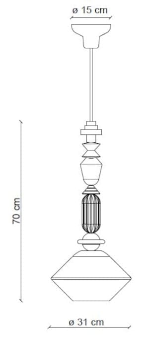 Керамический подвесной светильник In Stock Ferroluce ARCH-00097514 - Вид №2
