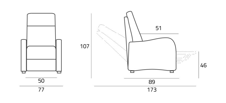 Диваны Divano 2 Posti – 1 Relax Spaziorelaxitalia  Brando Relax Brando Relax Divano 2 Posti – 1 Relax - Вид №3