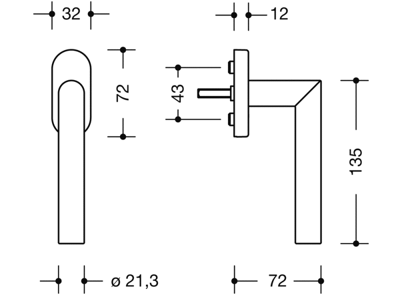 162PCFG.2 оконная ручка HEWI System 162 | Polyamid  - Вид №11