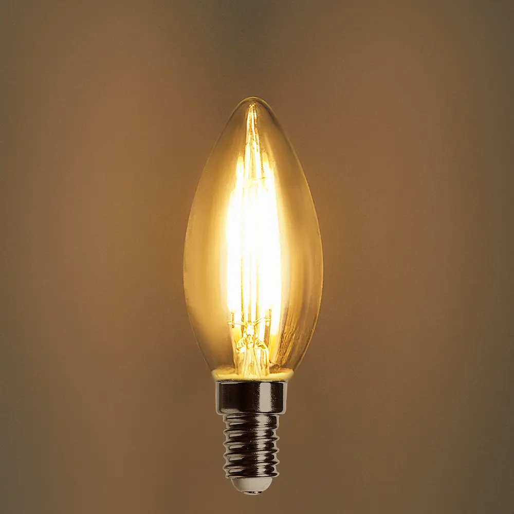 Лампа светодиодная филаментная Osram E14 220 В 5 Вт свеча прозрачная 520 лм тёплый белый свет, для диммера STLM-2046185 - Вид №2