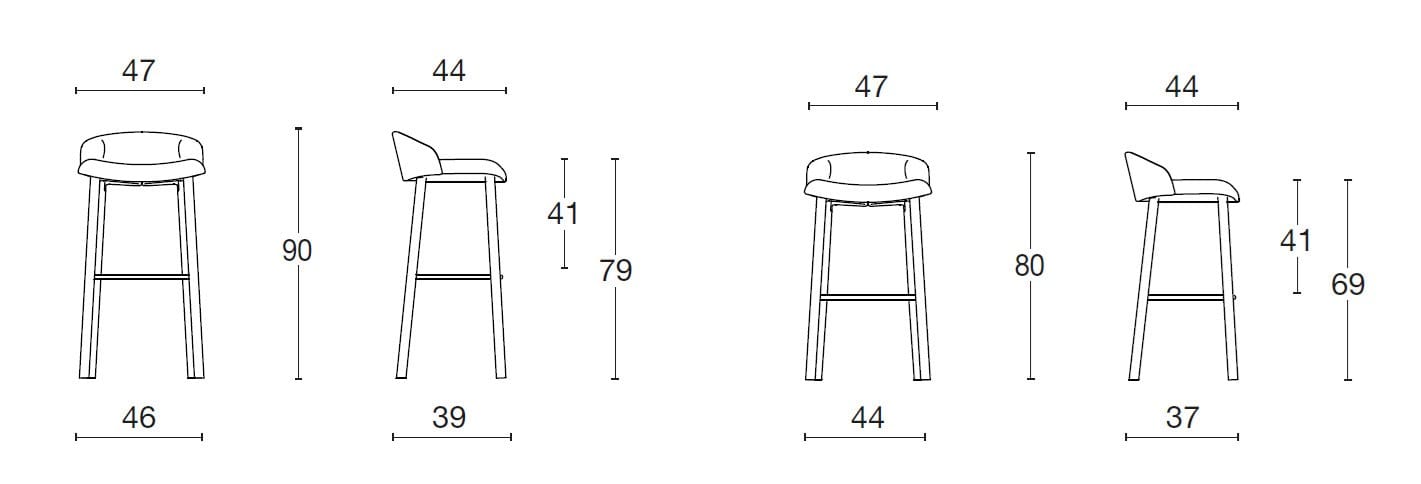 Барный стул с подставкой для ног Diemme Loft Community ARCH-00066106 - Вид №4