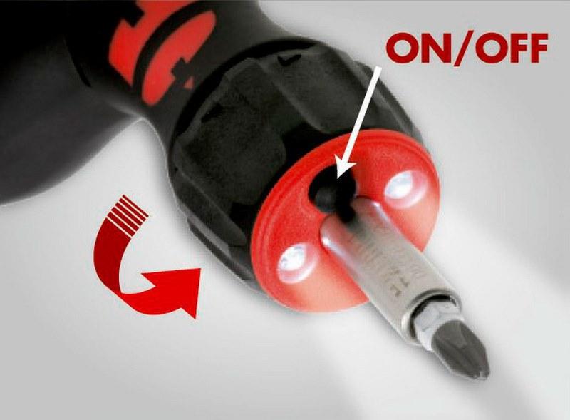 Würth Отвертка-трещотка с пистолетной рукояткой и светодиодной подсветкой Assortimenti cacciaviti 06136401 - Вид №3