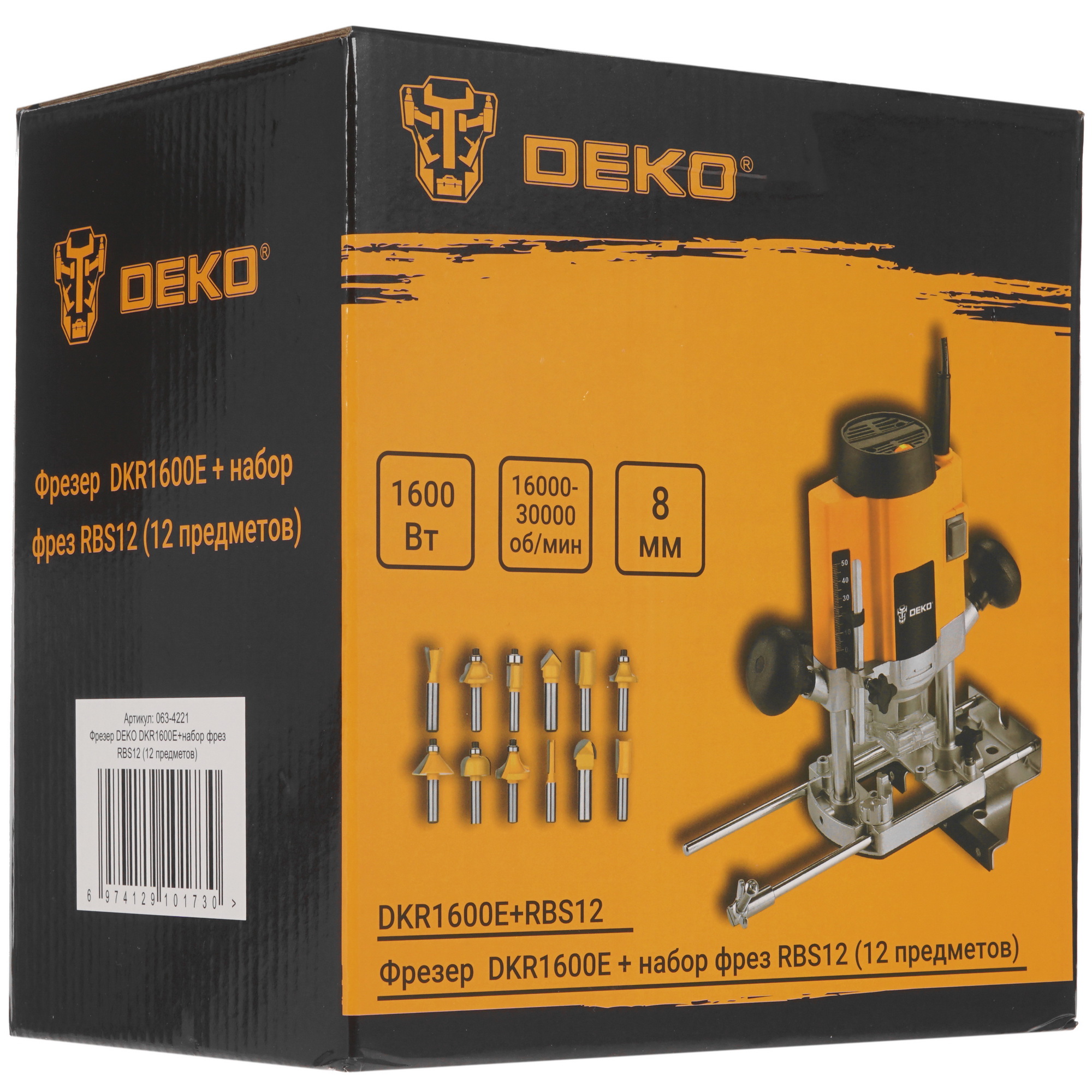 Фрезер DEKO DKR1600E  + набор фрез RBS12 9945332 STDN-0124580 - Вид №13