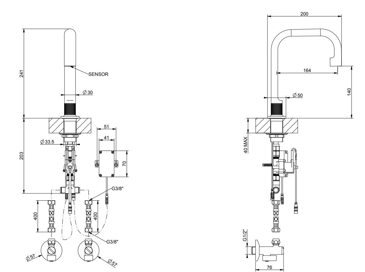 Электронный смеситель для раковины Gessi гравированный ARCH-00006876 - Вид №1