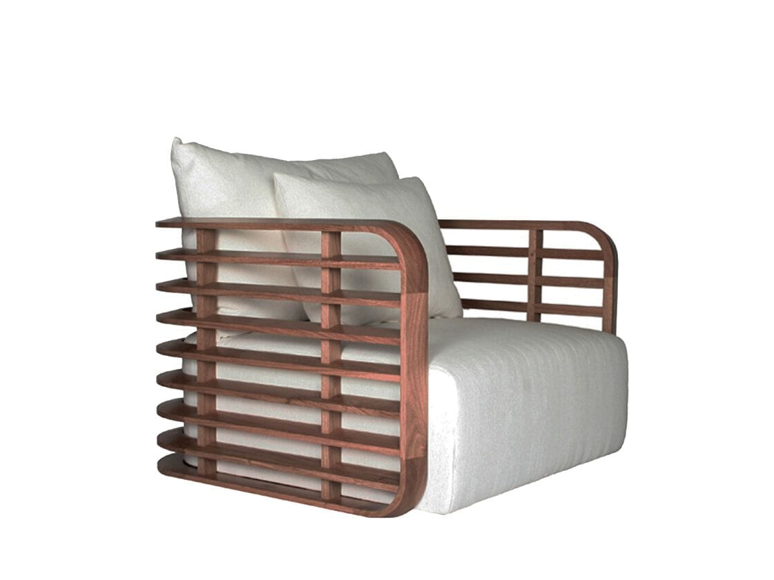 Кресло из массива дерева с подлокотниками Air Division Liner ARCH-00080963