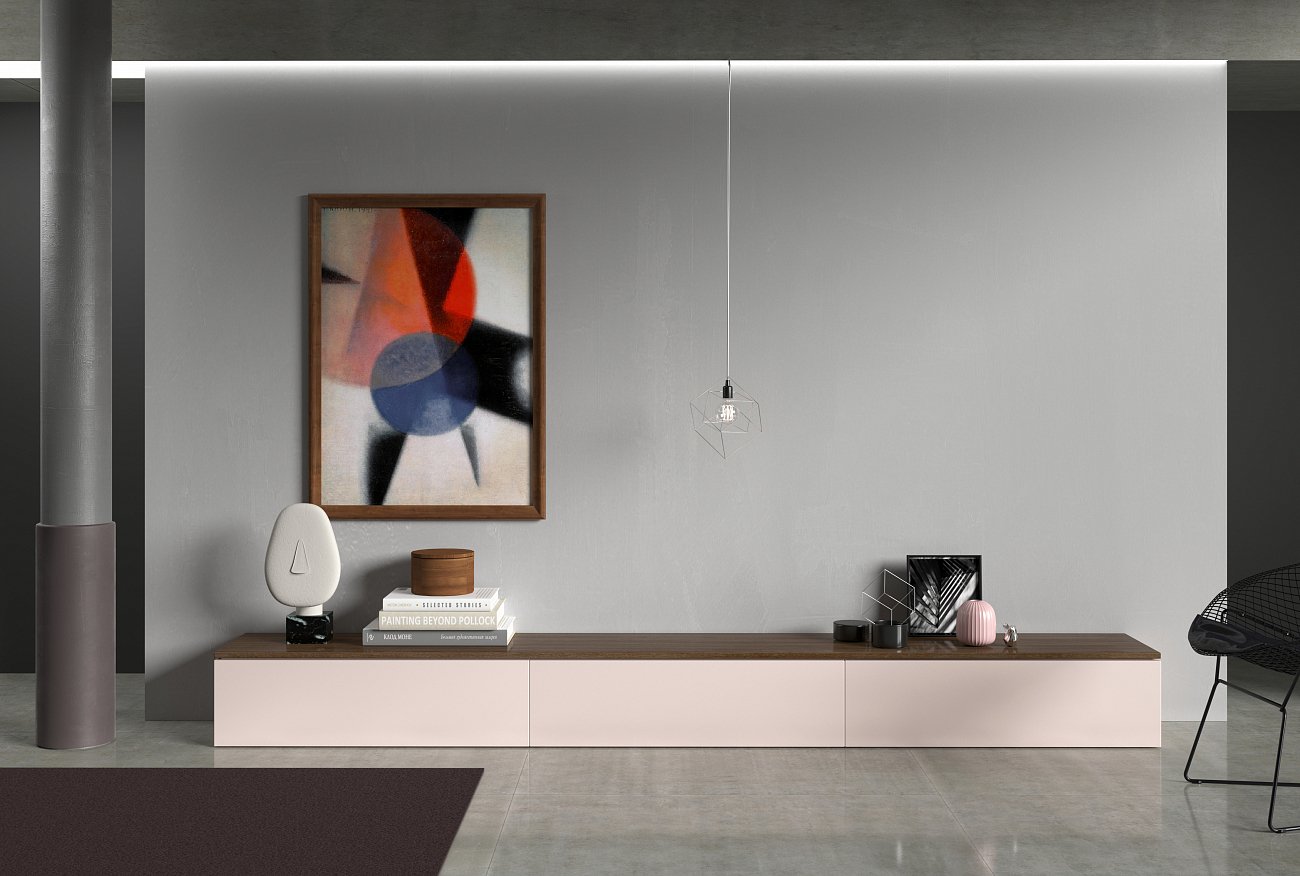 Тумба под телевизор с ящиками серо-коричневая 270 см Tall BRAGIN DESIGN  00-3879353 Коричневый;серый  - Вид №2