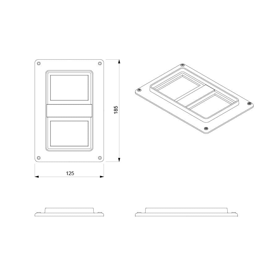 Пластина для розеток и выключателей из натурального алюминия Genuit Silver ARCH-00127912 - Вид №13