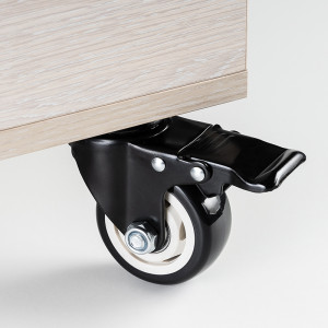 Мебельное колесо поворотное , на платформе, с тормозом, D75, черный LJPS0220 Public Steel Россия